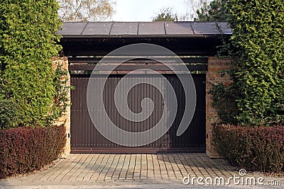 Wooden garage door