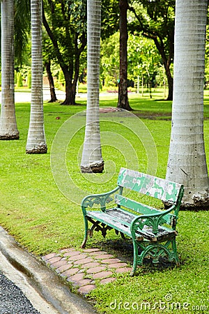Wooden green chair