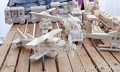 Wooden handmade plane helicopter toy models store