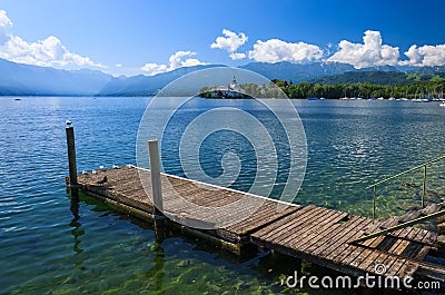 Wooden jetty for mooring yachts and boats