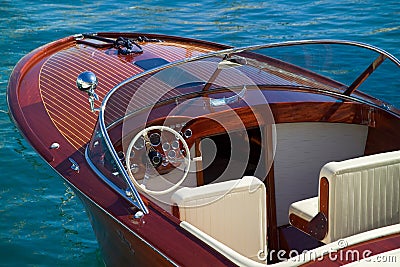 Wooden Luxury Boat Detail Royalty Free Stock Photography 