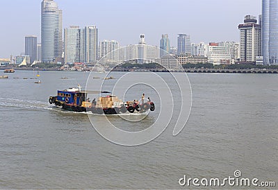 Wooden motor boat