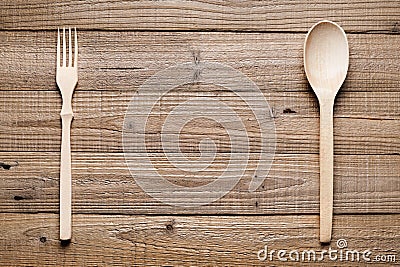 Wooden spoon and fork