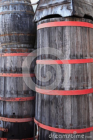 Wooden vats or barrels