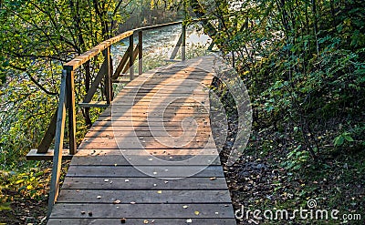 Wooden walk-path in Kemeri National Park, Latvia