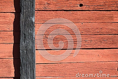 Wooden wall red and black