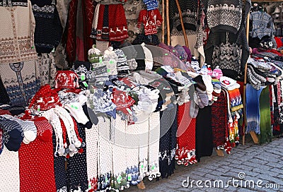 Woolen hand knitted clothes in Tallinn,Estonia