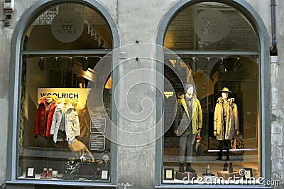 Woolrich fashion shop in Florence, Italy
