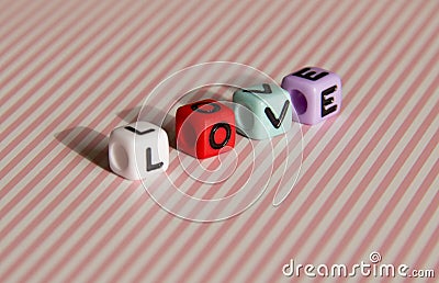 Word love is built of colored cubes