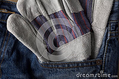 Work Glove in Blue Jean Pocket