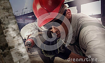 Worker at a construction site
