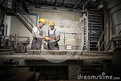 Workers on a factory