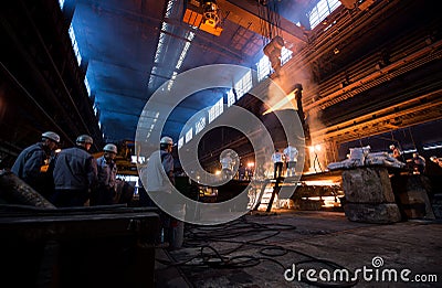 Workers in a steel Factory