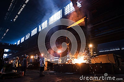 Working in a steel Factory