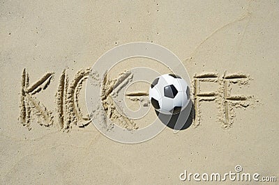 World Cup Brazil Kick-Off Message in Sand