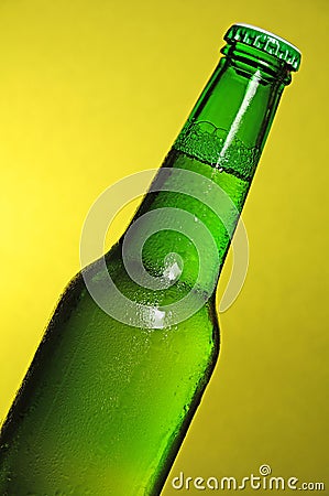 World cup football green beer bottle