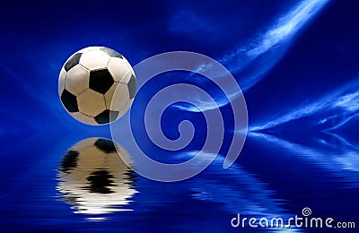 World football concept - soccer ball and sky