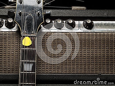 Worn amp and electric guitar