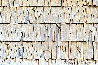 Worn out old wooden roof