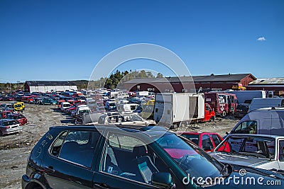 Wreck cars on a scrap yard