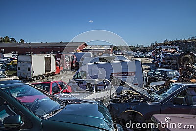 Wreck cars on a scrap yard