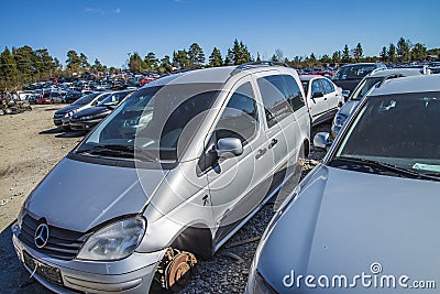 Wreck cars on a scrap yard