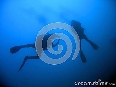 Wreck dive scuba divers blue water philippines