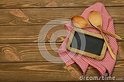 Writing board napkin and spoon