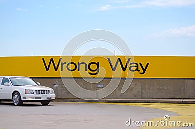 Wrong Way sign