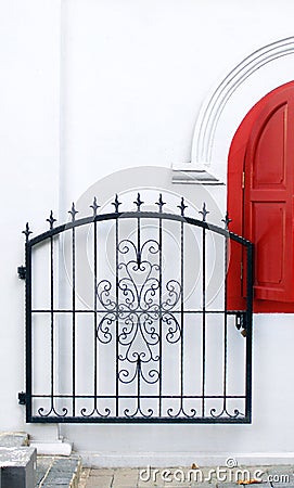 Wrought iron gate ornate