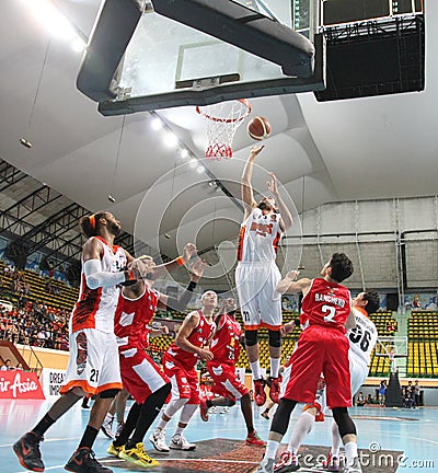 Wutipong Dasom #73 take to the shot in an ASEAN Basketball League