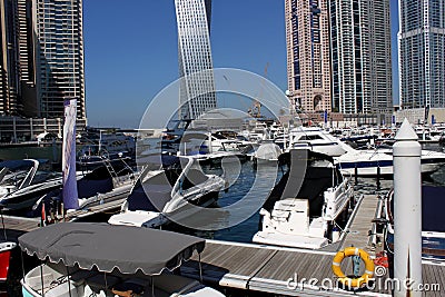 Yacht dock at Dubai Marina