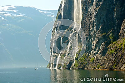 Yacht in Norwegian fjord
