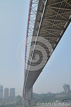 Yangtze River Bridge in fog