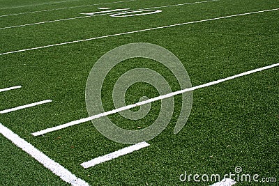 Yard lines on football field