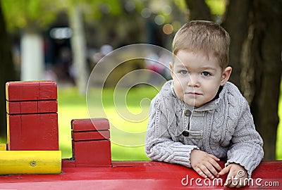 2 years old Baby boy on playground