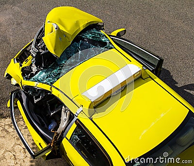 Yellow car collision