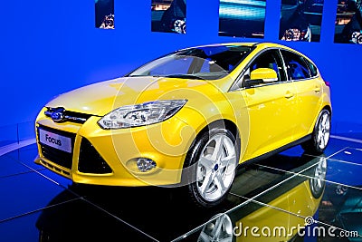 Yellow car Ford Focus