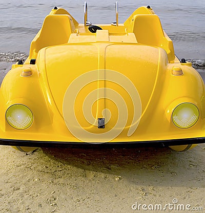 Yellow car pedalo