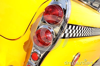 Yellow and chrome classic taxi cab