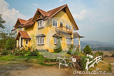 Yellow classic Mountain house