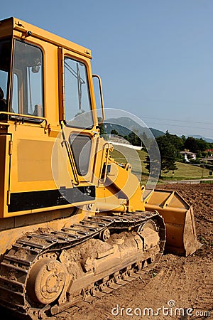 Yellow excavator