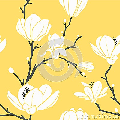 Yellow magnolia pattern