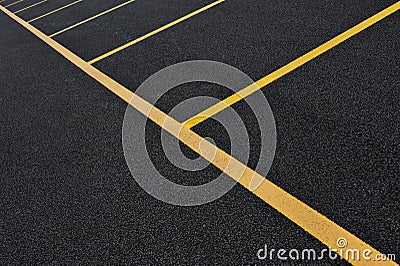 Yellow parking lot lines