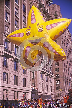 Yellow Starfish balloon in parade