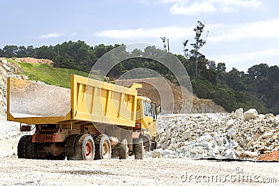 Yellow Truck at Quarry