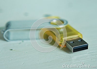 Yellow USB thumb drive