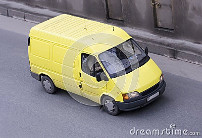 Yellow van car truck (lorry)