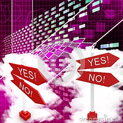 Yes And No Sign Board Illustration