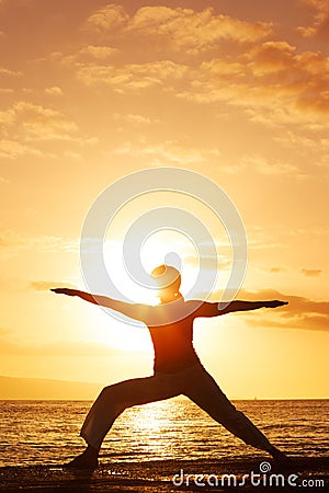 Yoga Woman at Sunset